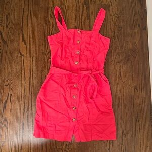 LOFT hot pink button front dress